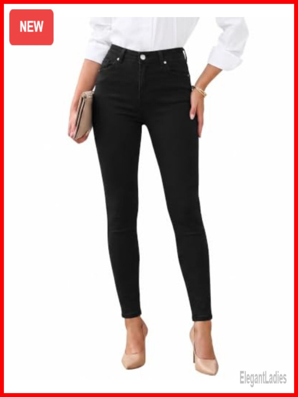 High Rise Skinny Stretch Jeggings Denim Trousers